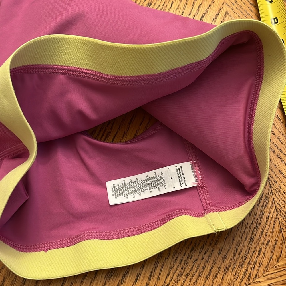NWT NEVER WORN Pro Padded Sports Bra Vivid purple and yellow - Picture 4 of 9